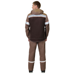 Костюм РОДОС куртка, полукомбинезон св.коричневый с т.коричневым