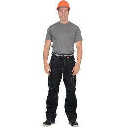 Брюки ПРЕСТИЖ мужские летние черные, кант СВМ