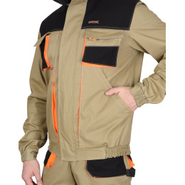 Куртка МАНХЕТТЕН песочный с оранж. и черным тк. мех. стрейч пл. 250г/кв.м
