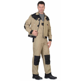 Костюм летний ВЕСТ-ВОРК куртка кор., п/к бежевый с черным пл. 275 г/кв.м