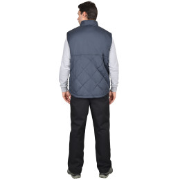 Жилет ЕВРОПА удлиненный (на подкладке флис) сине-серый