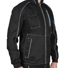 Куртка АЛЕКС летняя мужская черная с голубой отделкой