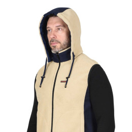 Жилет ТЕХНО (флис дублированный) бежевый с синим