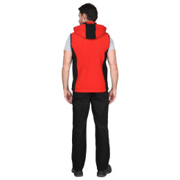 Жилет ТЕХНО (флис дублированный) красный с черным