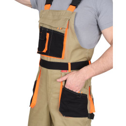 Костюм МАНХЕТТЕН куртка дл. п/к песочный с оранж. и черным тк. мех. стрейч пл. 250г/кв.м