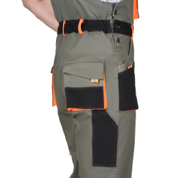 Костюм МАНХЕТТЕН куртка кор., п/к  оливковый с оранжевым и чер. тк. мех. стрейч пл 260 г/кв