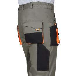 Костюм МАНХЕТТЕН куртка, брюки оливковый с оранжевым и чер. тк. мех. стрейч пл 260 г/кв.м