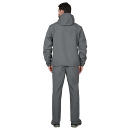 Куртка АЗОВ с капюшоном серый  софтшелл пл 350 г/кв.м
