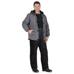 Костюм АЛЕКС зимний: куртка, брюки, темно-серый, тк.Таслан