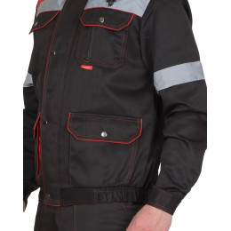 Костюм ТИТАН куртка, п/к черный с красным с СОП