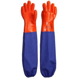 Перчатки Safeprotect РЫБАК ЛОНГ-SP (интерлок+ПВХ с крошкой, с нарукавником дл.26+40см)