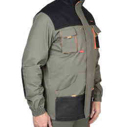 Костюм МАНХЕТТЕН куртка дл., п/к олив. с оранж. и чер. тк. мех. стрейч 260 г/кв.м