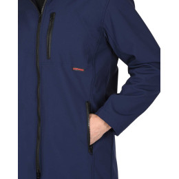 Куртка АЗОВ удл. с капюшоном синий софтшелл пл 350 г/кв.м