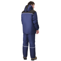 Костюм КОМФОРТ зимний, куртка, брюки, синий с чёрным