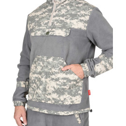 Костюм ФИШЕР летний, флисовый серый с отделкой КМФ Пустыня