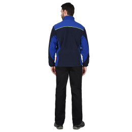 Куртка флисовая ТЕХНО синяя с васильковым