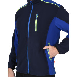 Куртка флисовая ТЕХНО синяя с васильковым