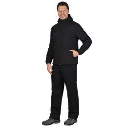 Куртка АЗОВ с капюшоном черный софтшелл пл 350 г/кв.м