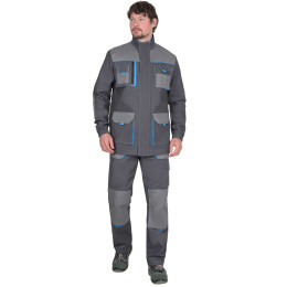 Куртка ДВИН т.серый со ср.серым и голубой отделкой пл. 275 г/кв.м
