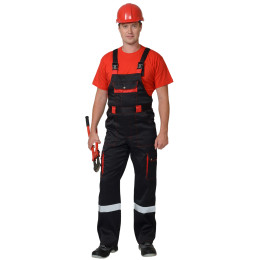 Костюм ТИТАН-РОСС куртка, п/к черный с красным с СОП