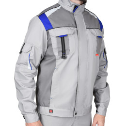 Костюм СТАН куртка, п/к св.серый со ср.серым и васильковым