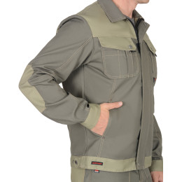 Куртка ВЕСТ-ВОРК  т.оливковый со св.оливковым пл. 275 г/кв.м