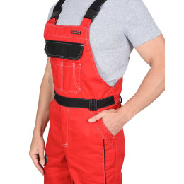 Костюм ПРЕСТИЖ куртка, полукомбинезон красный с черным