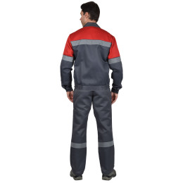 Костюм ЛЕГИОНЕР куртка, п/к т.серый с красным СОП 50 мм