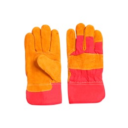 Перчатки спилковые комбинированные желтые с красным (тип РЛ)