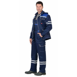 Костюм ЛИДЕР куртка, п/к т.синий с васильком и молочным, СОП