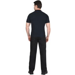 Рубашка-поло т.синяя короткие рукава с манжетом, пл.180 г/м2