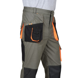 Костюм МАНХЕТТЕН куртка. брюки оливковый с оранжевым и чер. тк. мех. стрейч пл 260 г/кв.м