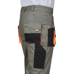 Костюм МАНХЕТТЕН куртка. брюки оливковый с оранжевым и чер. тк. мех. стрейч пл 260 г/кв.м