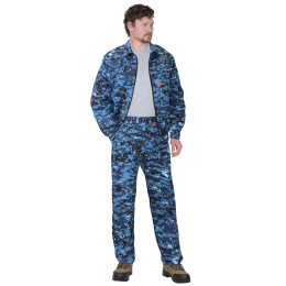 Костюм БЛОКПОСТ куртка, брюки (тк.кроун-принт) КМФ Цифра синяя
