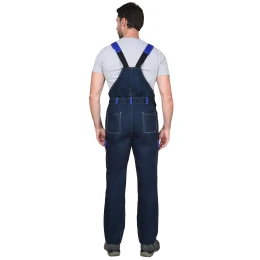 Полукомбинезон КАРАТ-РОСС темно-синий с васильковым, 80% х/б, пл. 260 г/кв.м