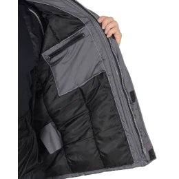 Куртка АЛЕКС темно-серая с красной отделкой