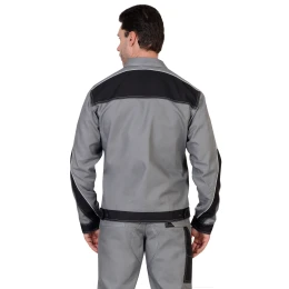 Костюм ПЕКИН куртка кор., п/к серый с черным пл. 275 г/кв.м