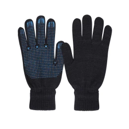 Перчатки трикотажные черные 7 класс с ПВХ покрытием Точка