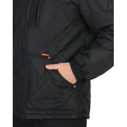 Куртка ПРАГА-Люкс удлиненная с капюшоном, черный