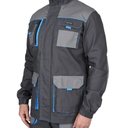 Костюм ДВИН куртка, брюки т.серый со ср.серым и голубой отделкой пл. 275 г/кв.м