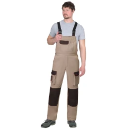 Костюм ДЖЕТ БРАУН куртка, п/к, песочный с т.коричневым тк. мех. стрейч с ВО