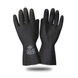 Перчатки Safeprotect КЩС-1-SP LUX черные (латекс, слой Silver, толщ.0,65мм,дл.300мм)