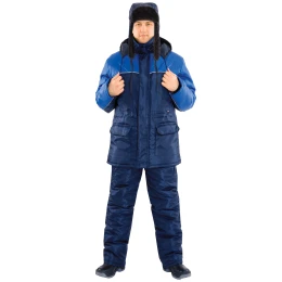 Шапка-ушанка ЛЮКС синяя (тк. Оксфорд)