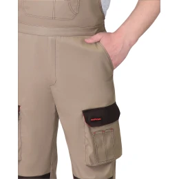 Полукомбинезон ДЖЕТ БРАУН песочный с т.коричневым тк. мех. стрейч с ВО