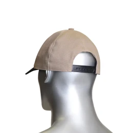 Кепка-бейсболка бежевая с черным козырьком (тк.PANACOTTA)