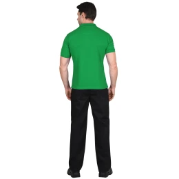 Рубашка-поло св.зеленая короткие рукава с манжетом, пл.180 г/м2