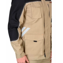 Куртка ВЕСТ-ВОРК бежевая с черным пл. 275 г/кв.м