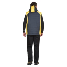 Жилет УРБАН утепленный с капюшоном сине-серый с желтым
