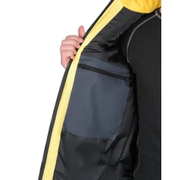 Жилет УРБАН утепленный с капюшоном сине-серый с желтым