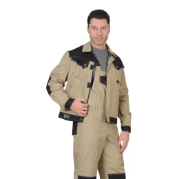 Куртка ВЕСТ-ВОРК бежевый с черным пл. 275 г/кв.м